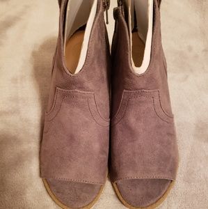 Open toe booties